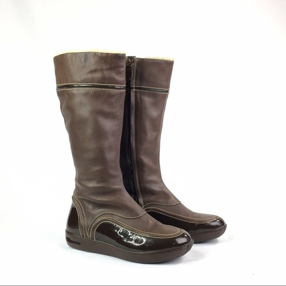 COLE HAAN brown waterproof leather tall boot 8.5 - Picture 1 of 6
